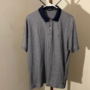 Nautica | Men’s Navy Blue & White Polo Shirt - Size Large